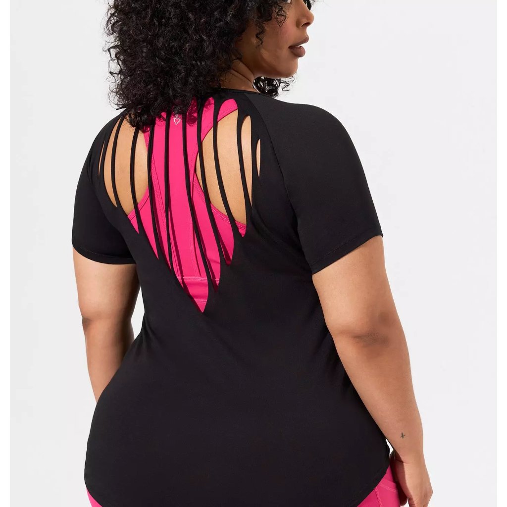 Torrid Nwt Performance Cotton Slash Back V-Neck Short Sleeve Active Tee
